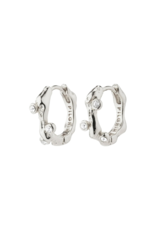 PILGRIM Urszula Crystal Hoop Earrings in Silver by Pilgrim