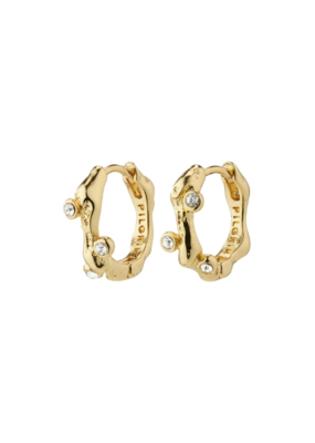 PILGRIM Urszula Crystal Hoop Earrings in Gold by Pilgrim