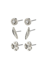 PILGRIM Echo 3in1 Earrings in Silver by Pilgrim