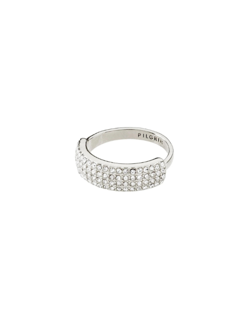 PILGRIM Heat Crystal Ring in Silver by Pilgrim