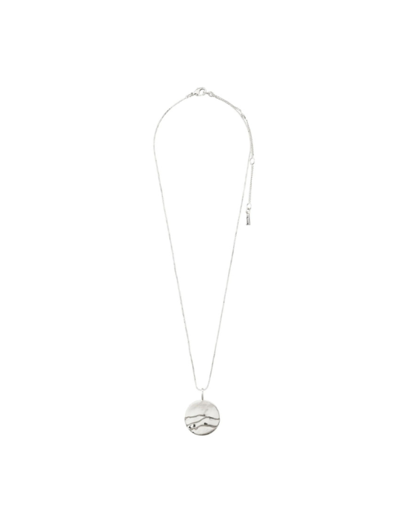 PILGRIM Heat Coin Necklace in Silver by Pilgrim