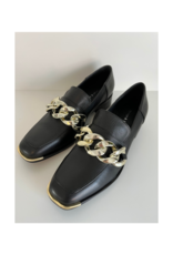 django and juliette Fingal Black & Gold Leather Loafer by Django & Juliette