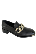 Django and Juliette Fingal Black & Gold Leather Loafer by Django & Juliette