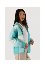 Lyla & Luxe Ian Plaid Coat in Teal by Lyla + Luxe