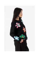Lyla & Luxe Jody Flower Sweater in Black Multi by Lyla + Luxe