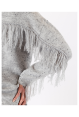 Lyla & Luxe Texas Sweater with Fringe in Grey by Lyla + Luxe