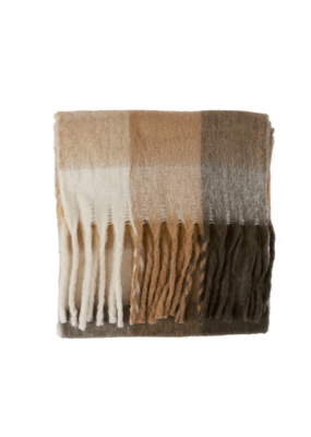 Lyla & Luxe Check Scarf in Brown and Gold by Lyla + Luxe