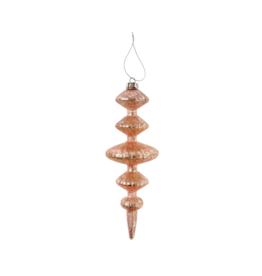 Indaba Trading Pink Gracie Glass Spindle Ornament