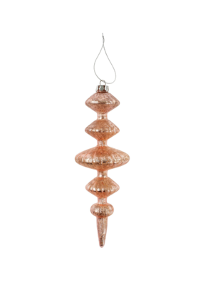 Indaba Trading Pink Gracie Glass Spindle Ornament