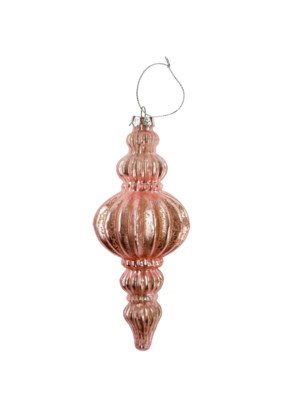 Indaba Trading Pink Belle Glass Spindle Ornament