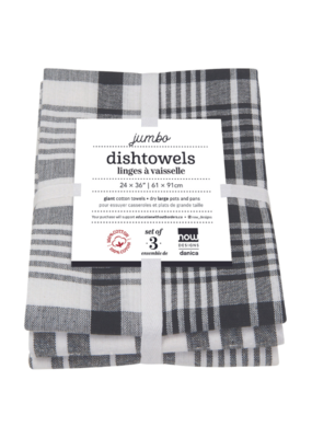 Danica Set of 3 Jumbo Black Dishtowels