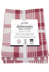 Danica Set of 3 Jumbo Carmine Red Dishtowels