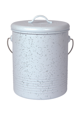 Danica White Speckled Metal Compost Bin