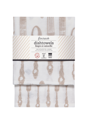 Danica Set of 2 Cutlery Sandstone Floursack Dishtowels