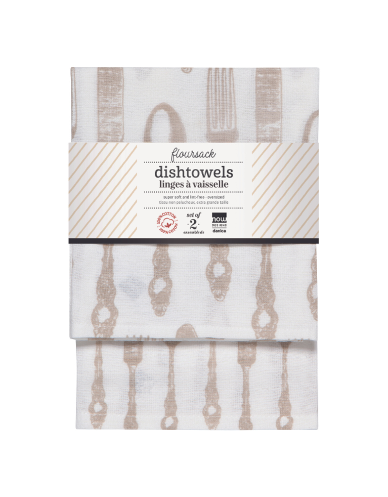 Danica Set of 2 Cutlery Sandstone Floursack Dishtowels