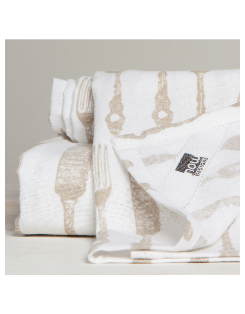 Danica Set of 2 Cutlery Sandstone Floursack Dishtowels