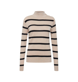 b.young Pimba Button Sweater in Cement Stripe by b.young