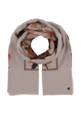 v. Fraas Misty Floral Scarf in Stone by Fraas