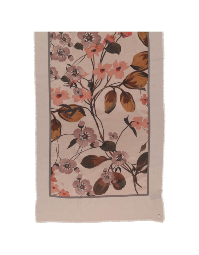 v. Fraas Misty Floral Scarf in Stone by Fraas