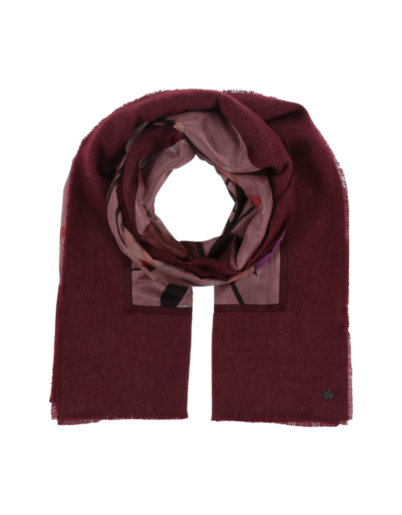 v. Fraas Misty Floral Scarf in Barolo by Fraas