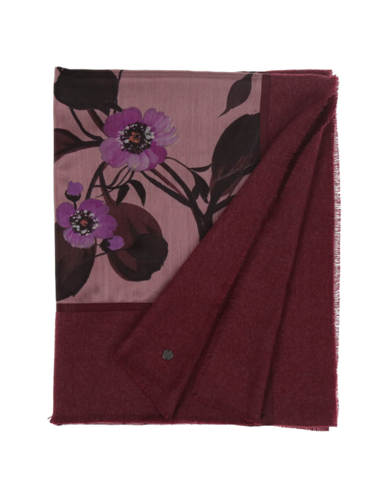 v. Fraas Misty Floral Scarf in Barolo by Fraas