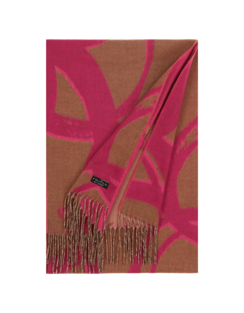 v. Fraas Brushed Circles Scarf in Pink by Fraas