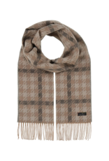 v. Fraas Houndstooth Check Scarf in Beige by Fraas
