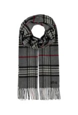 v. Fraas Plaid Cashmink Scarf in Grey by Fraas