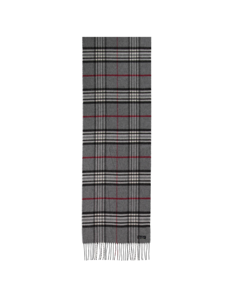 v. Fraas Plaid Cashmink Scarf in Grey by Fraas