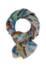 v. Fraas Ikat Eco Scarf in Zen Blue by Fraas