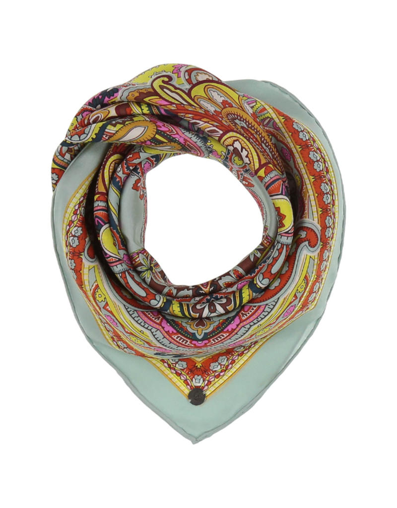 Fraas Silk Square Paisley Scarf in Blue by Fraas