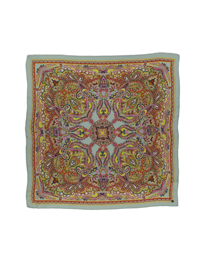 Fraas Silk Square Paisley Scarf in Blue by Fraas
