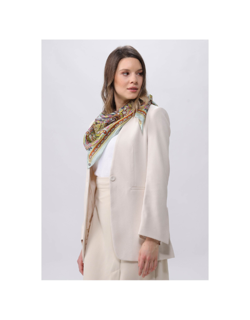 Fraas Silk Square Paisley Scarf in Blue by Fraas