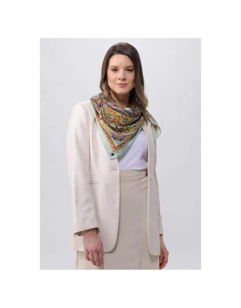 Fraas Silk Square Paisley Scarf in Blue by Fraas