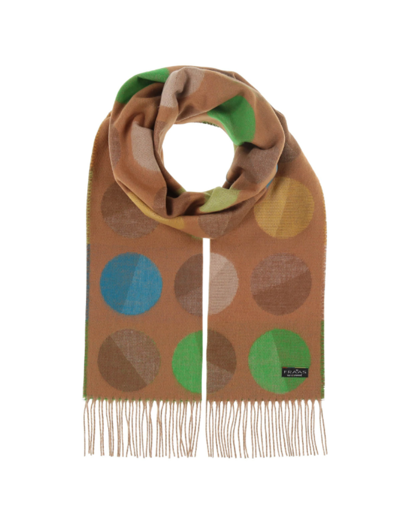 v. Fraas Divided Dots Cashmink Scarf in Camel by Fraas