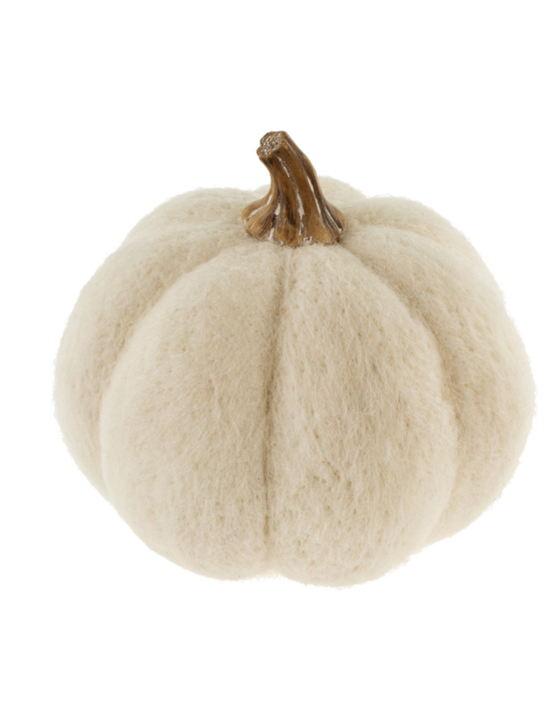 Indaba Trading Felt Pumpkin in White Large