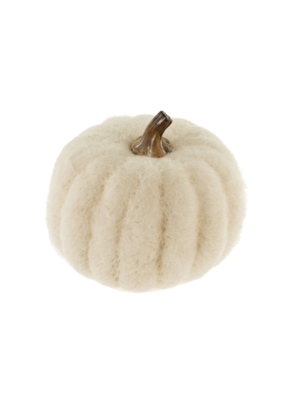 Indaba Trading Felt Pumpkin in White Medium