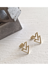 Pika & Bear Ike Stainless Steel Double V Chevron Earrings in Gold by Pika & Bear