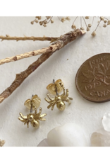 Pika & Bear Charlotte Brass Spider Stud Earrings by Pika & Bear