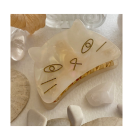 Pika & Bear Grumpy Cat Mother of Pearl Hair Claw by Pika & Bear