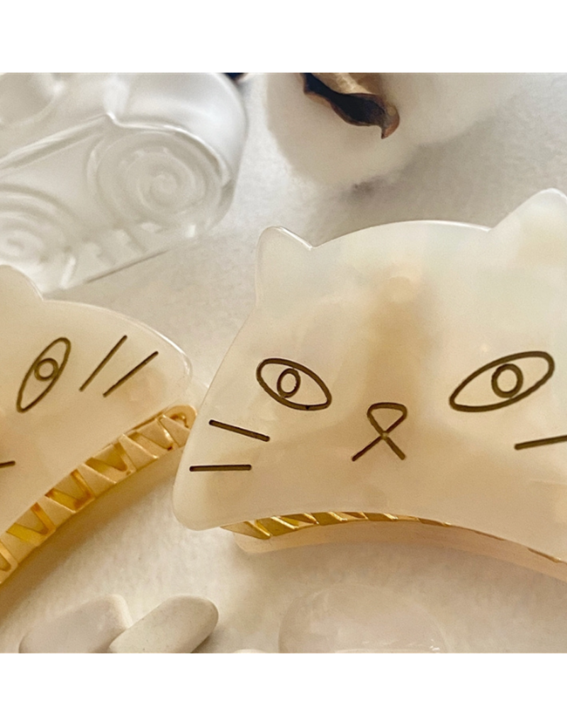 Pika & Bear Grumpy Cat Mother of Pearl Hair Claw by Pika & Bear