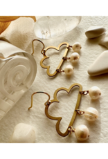 Pika & Bear Cumulus Raw Brass Cloud Earrings with Freshwater Pearls by Pika & Bear