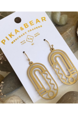 Pika & Bear Lam Raw Brass Art Deco Drop Earrings by Pika & Bear