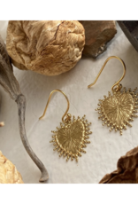 Pika & Bear Sonora Raw Brass Baroque Heart Drop Earrings by Pika & Bear