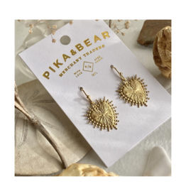 Pika & Bear Sonora Raw Brass Baroque Heart Drop Earrings by Pika & Bear