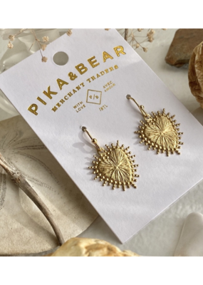 Pika & Bear Sonora Raw Brass Baroque Heart Drop Earrings by Pika & Bear