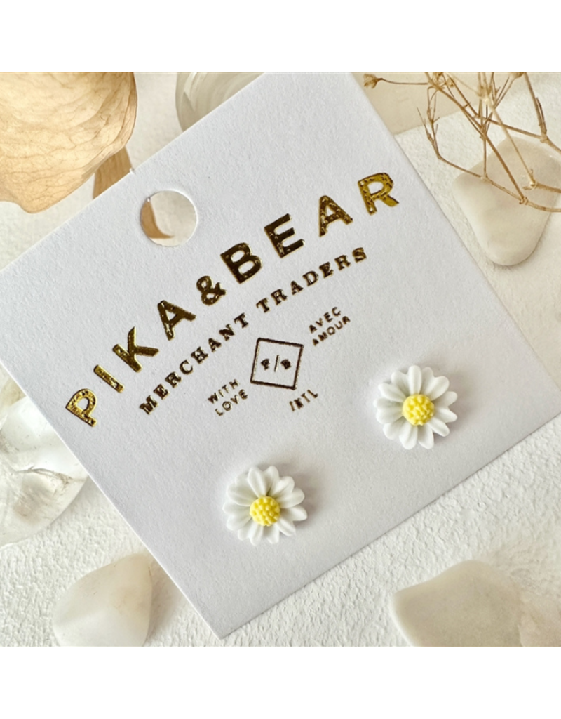 Pika & Bear Bellis Porcelain Daisy Stud Earrings by Pika & Bear
