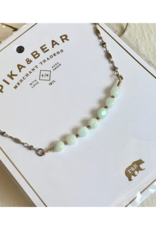 Pika & Bear Indira Ornate Brass Chain Necklace With Amazonite by Pika & Bear