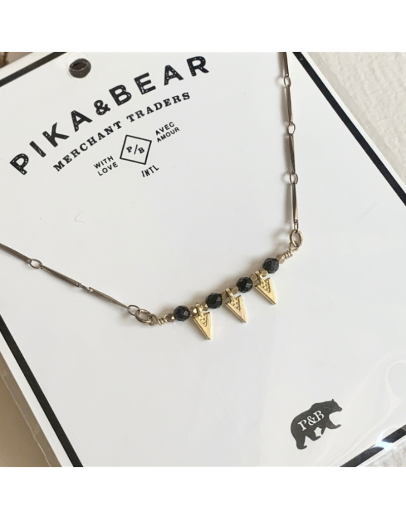 Pika & Bear Tepe Black Onyx and Heshi Bead Necklace by Pika & Bear