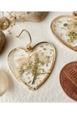 Pika & Bear Bronte Clear Acrylic Heart Earrings with Real Dried Flowers by Pika & Bear